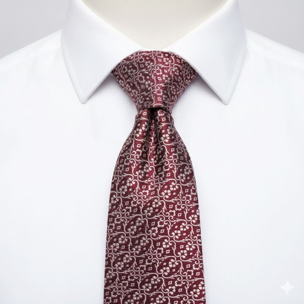 Rhodia Tie Vintage 1970's Wide Polyester Disco Loud Mod Paisley Geometric Red